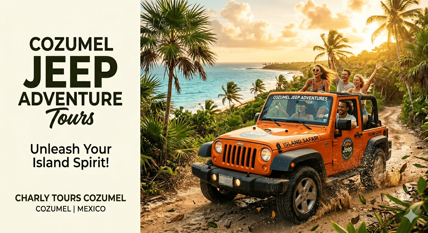 Charly Tours Cozumel red jeep 4x4
